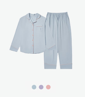 棉氨刺繡家居服女款